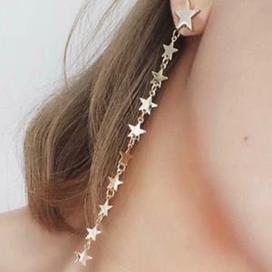 Long Dangle Star Earrings